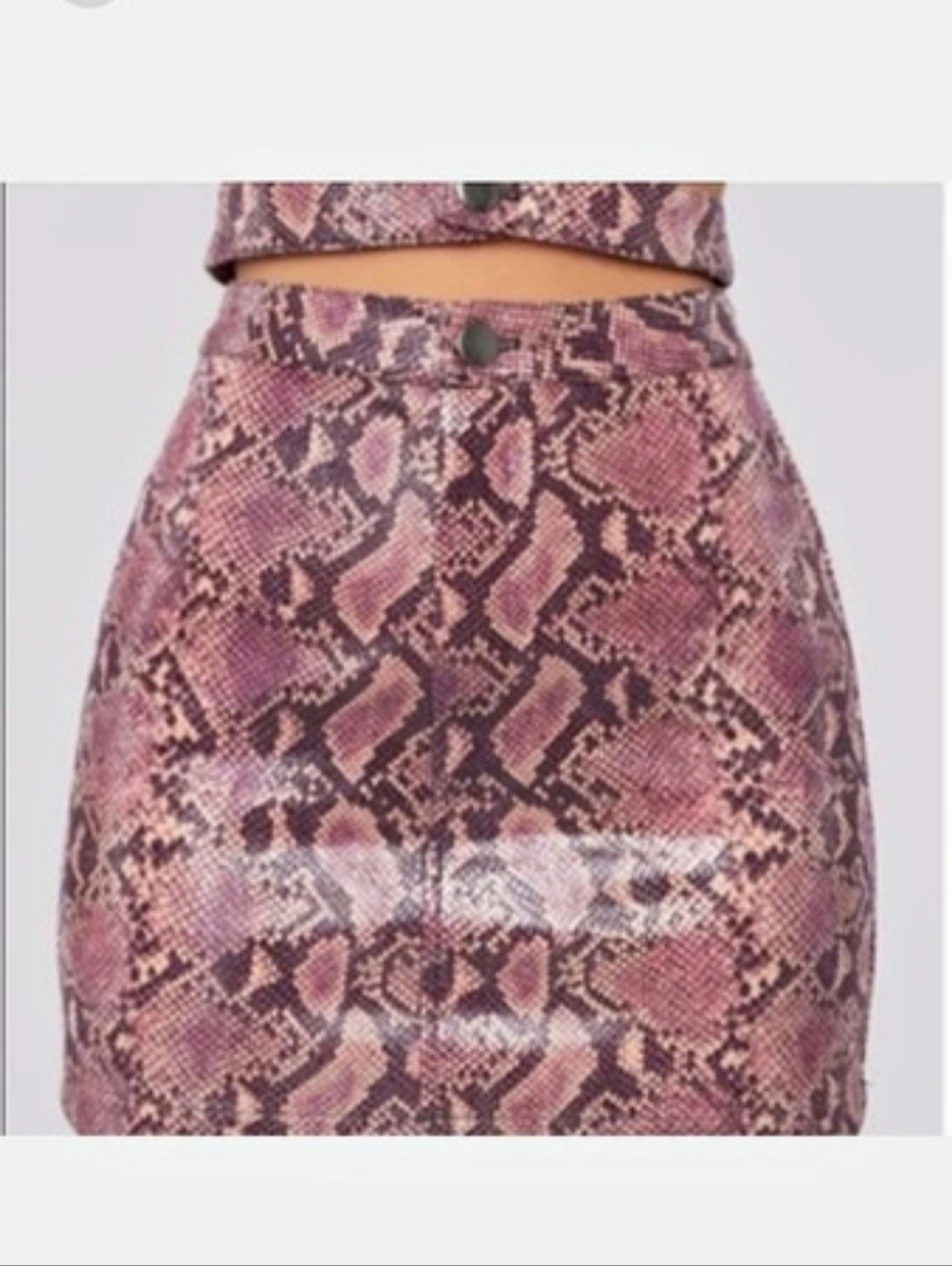 Fashion Nova High Stakes Snake Print Skirt Mini Skirt Pink & Brown Large
